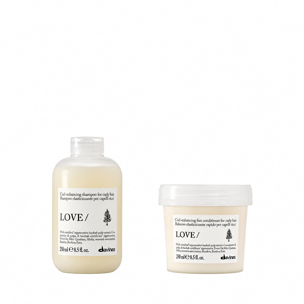 Davines NEW LOVE CURL Szampon + Odżywka - Zestaw do elastyczności włosów kręconych lub falowanych