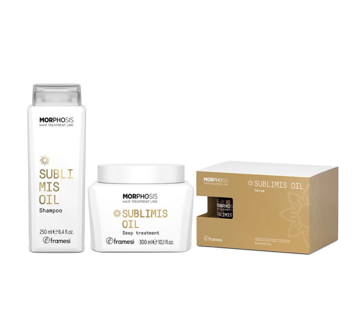 Framesi Morphosis ZESTAW zabiegu Botox – szampon Sublimis + kuracja + serum w pudełku