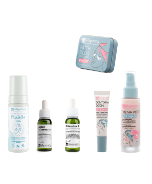 LaSaponaria Routine Kit Bestseller Mus jagodowy+kwas hialuronowy+witamina C+przeciwstarzeniowy krem ​​do twarzy+kontur oczu+opaska na oczy