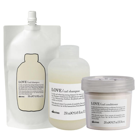 Davines LOVE CURL Shampoo Refill 500ml + shampoo 250ml + conditioner 250ml