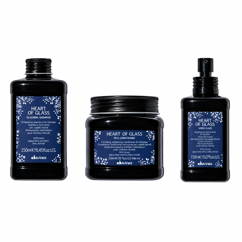 Davines HEART OF GLASS kit - shampoo + conditioner + sheer glaze - Edbellessere S.r.l.