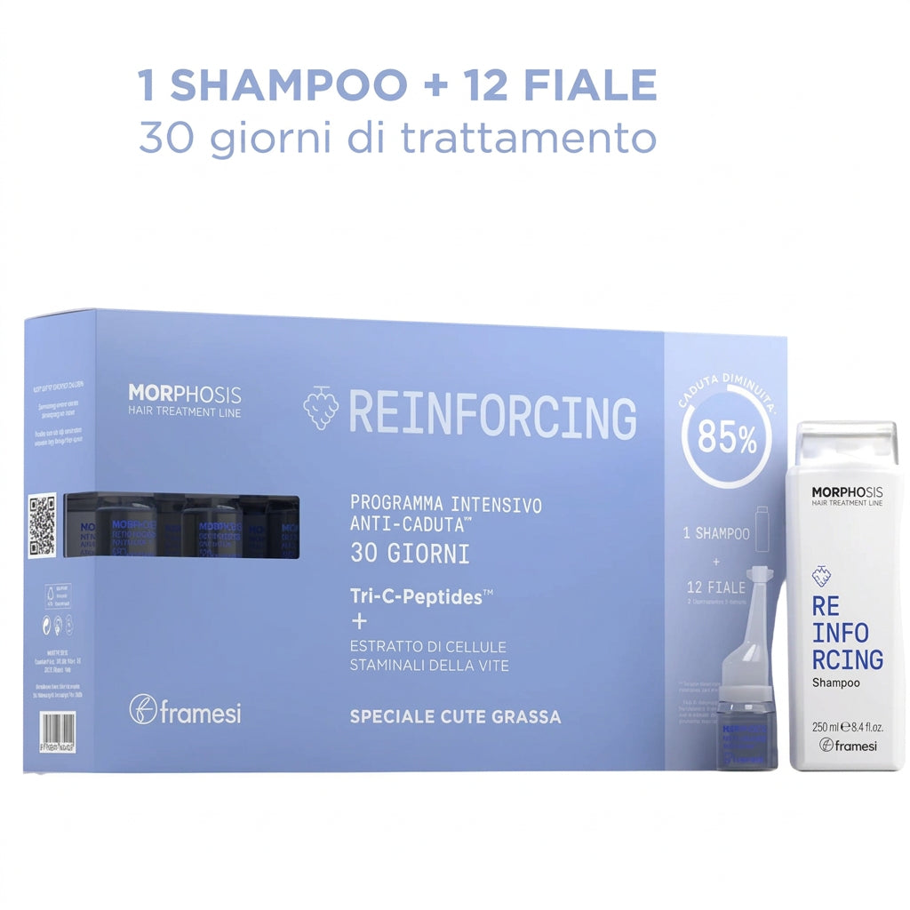 Framesi Morphosis REINFORCING - Fiale 12x7 ml + Shampoo 250ml - Edbellessere S.r.l.