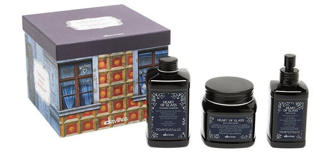 Davines HEART OF GLASS - shampoo + conditioner + sheer glaze
