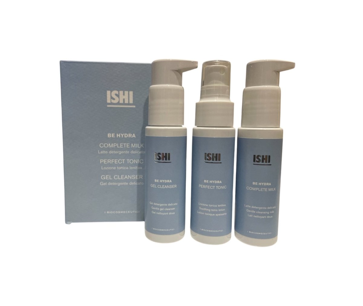 ISHI TRAVEL KIT BE HYDRA complete milk + perfect tonic + gel cleanser - Edbellessere S.r.l.