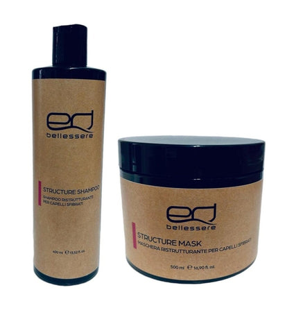 EdBellessere - Structure kit - shampoo+ maschera ristrutturante con cheratina