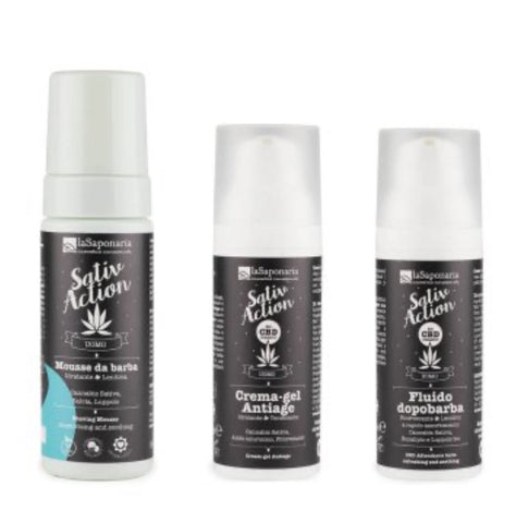 LaSaponaria KIT Viso Routine uomo - mousse da barba + dopobarba + crema viso antiage - Edbellessere S.r.l.