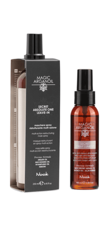 Nook KIT Magic Argan Oil Secret Absolute One Leave - In + Spray Lumiére Anti - Frizz - Edbellessere S.r.l.