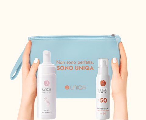 Uniqa KIT CORPO ESTATE - SPF50 + Mousse Anticellulite + Pochette in omaggio - Edbellessere S.r.l.