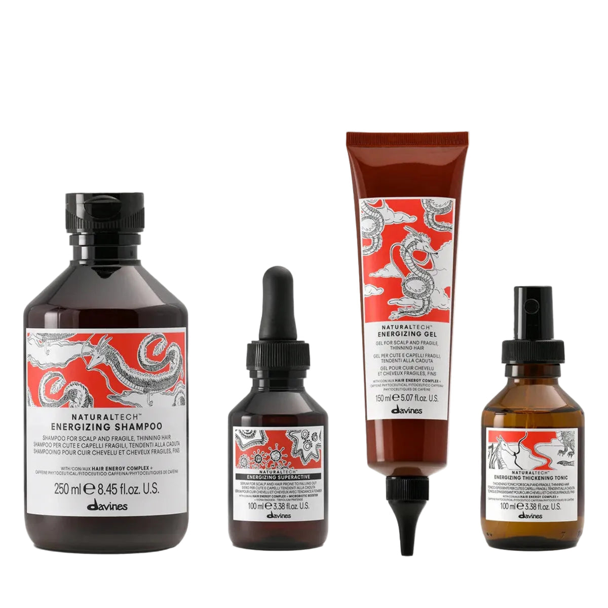 Davines ENERGIZING Trattamento Completo Rinforzante - Energizing Shampoo + Superactive + Gel + Thickening Tonic