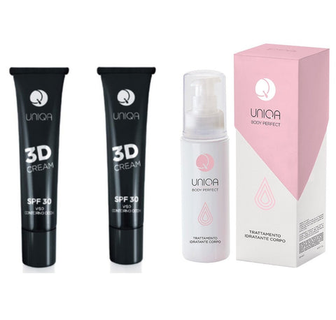 UNIQA KIT 3D CREAM SPF30 double pack + body moisturizing cream 