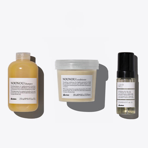 Davines Kit NOUNOU + Liquid Spell - shampoo + conditioner + fluid