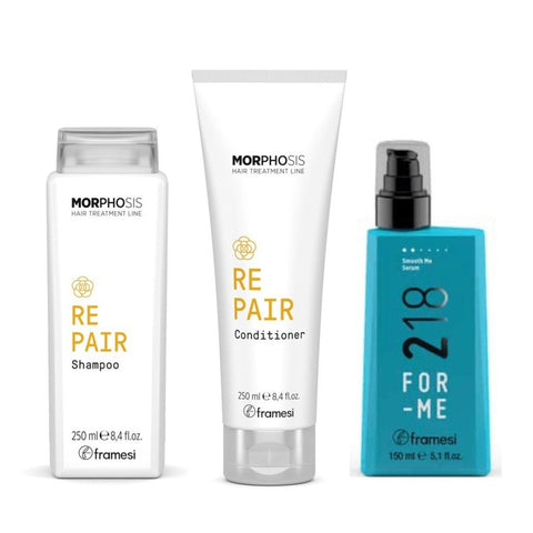 Framesi Morphosis REPAIR KIT LISCIO PERFETTO - shampoo + conditioner + for - me 218 - Edbellessere S.r.l.